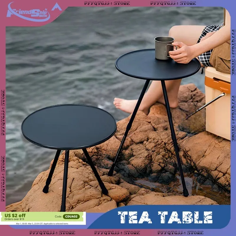 Round Table Tripod Aluminum Alloy Foldable Scalable Tea