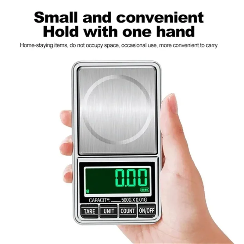 Portable Mini Pocket Jewelry Scale USB Rechargeable Digital Electronic Jewelry Scale High Precision Mini Portable LED Balance