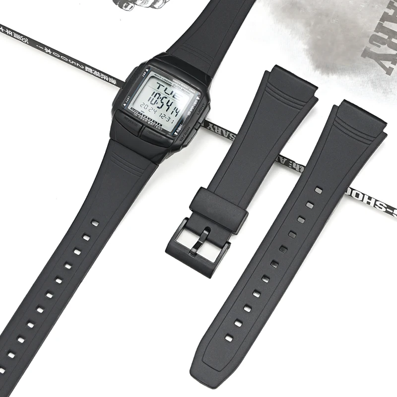 Für Casio DB-36-1A DB-36-9A konvexes Uhrenarmband, 18 mm, 20 mm, wasserdichtes Sportarmband, Armband aus Kunstharz, Ersatzzubehör – Detail 1