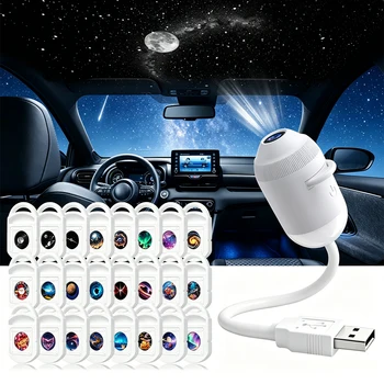 360 °   Illuminazione Ambientale a Proiezione di Stelle e Galassie per Interni Auto, Proiettore Cielo Stellato Regolabile con Controllo Touch USB