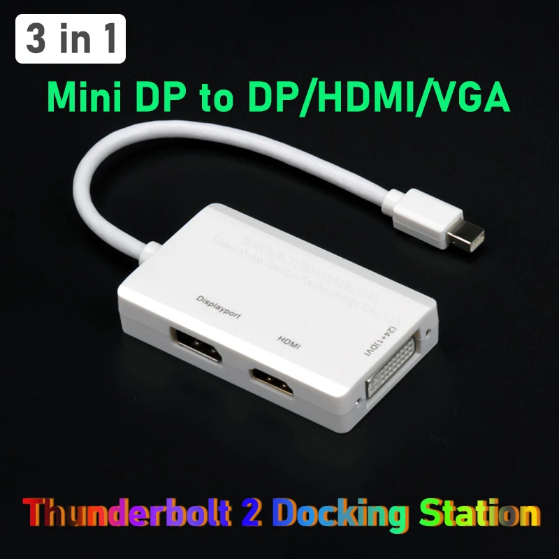 Docking Station Mini Dp A Hdmi Vga Dvi Thunderbolt 2 Per Accessori Laptop Macbook Air Lenovo Thinkpad Microsoft Surface Pro
