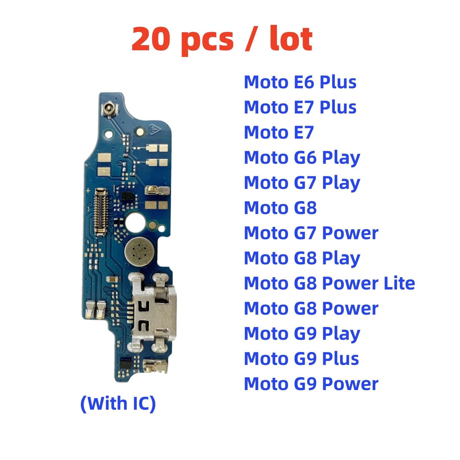 

20 Pcs/Lot USB Charger Dock Connector Board Charging Port Flex Cable For Motorola Moto G6 G7 G8 G9 Play Power Lite E7 Plus