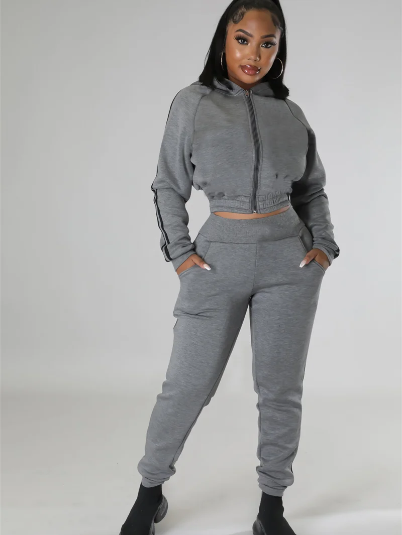 Women's Tracksuit Solid Hooded Two Piece Set Loose Hoodies Jogger Pants Sets Female 2022 Autumn Casual Lady Sportswear Suit lover tracksuit hoodies printing queen king couple sweatshirt plus size hooded clothes hoodies women two piece set