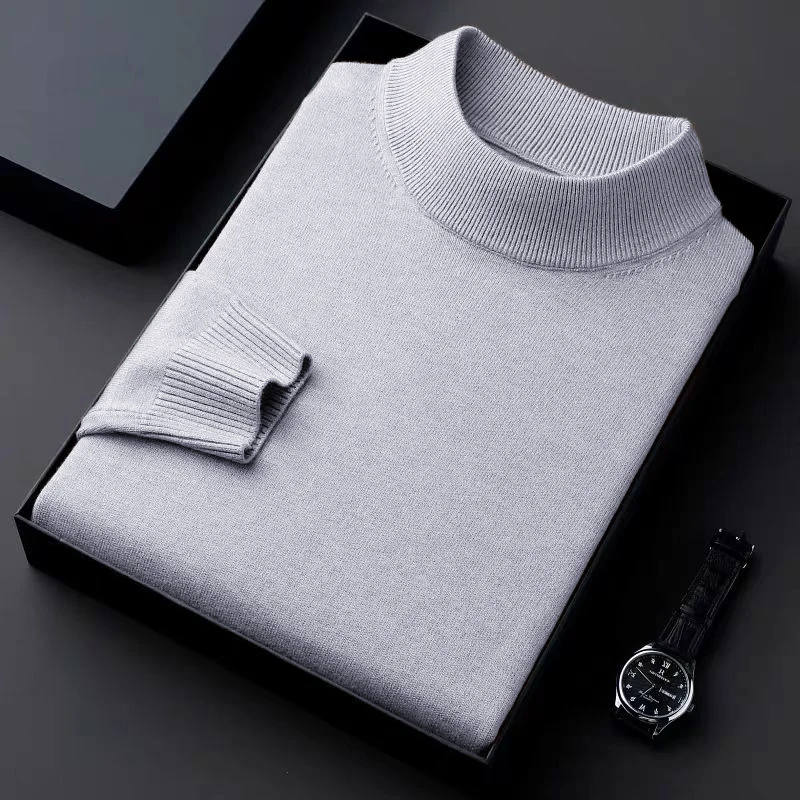 الخريف الرجال وهمية الرقبة البلوزات عادية الياقة ا...