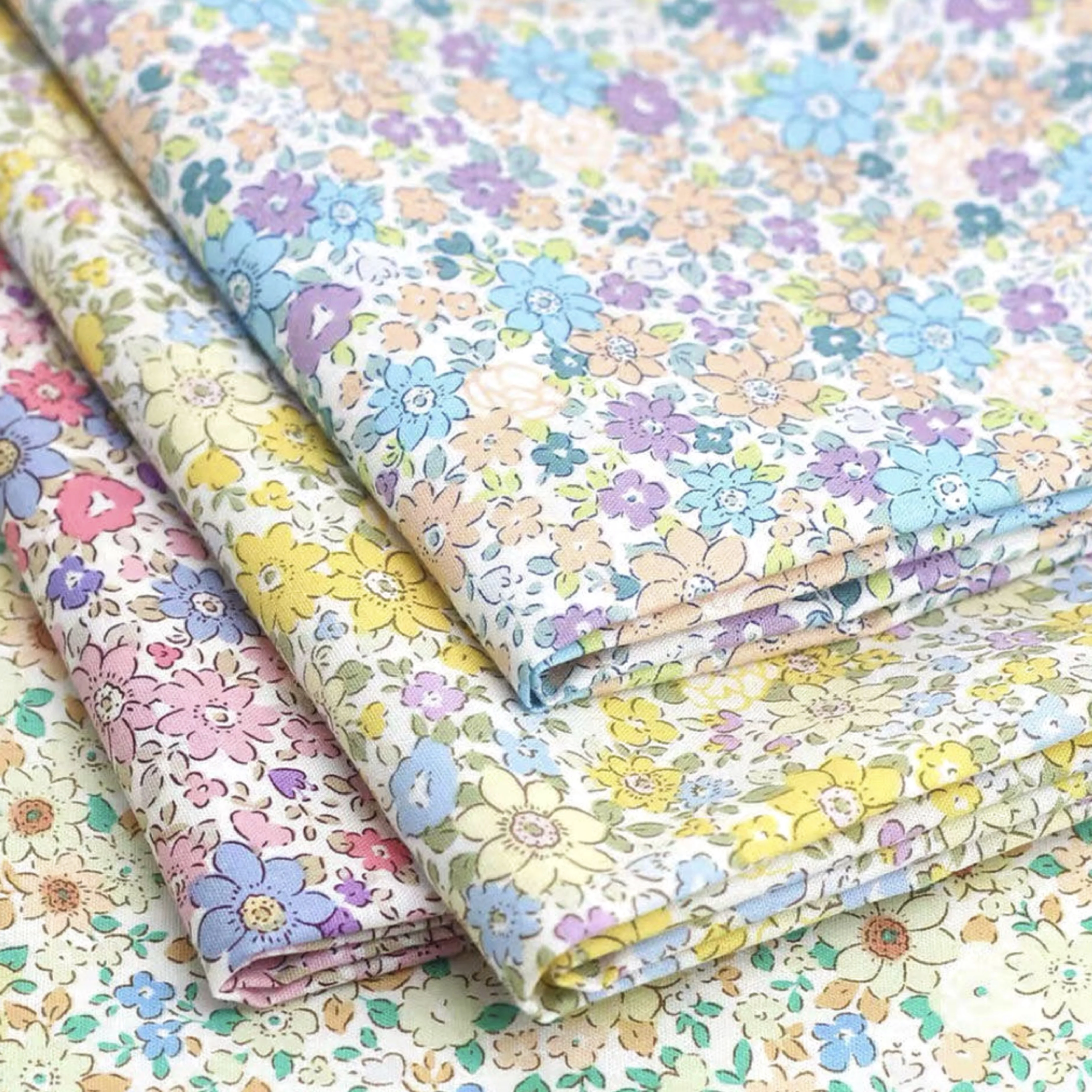 60S Cotton Poplin Printed Fabric Plant Flowers Handmade DIY Cotton Fabric Children's Dresses Pajama Set Clothing