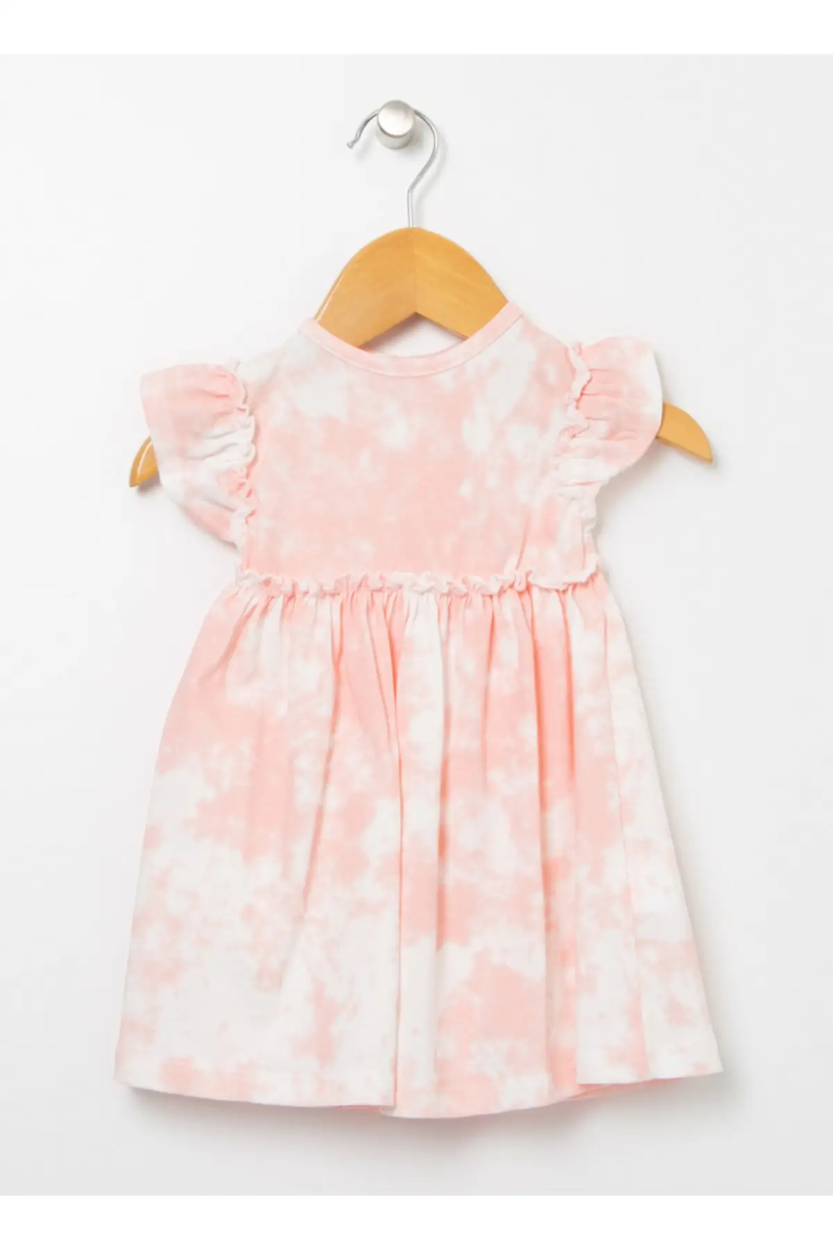 

22sg-36 Bicycle Neck Light Orange Standard Mold Printed Baby Dress Sets Clothing