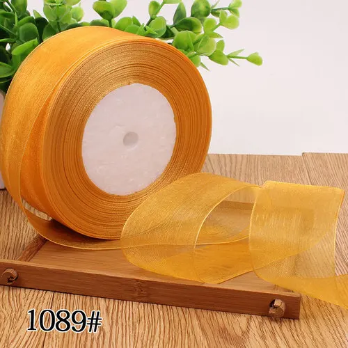 White Organza Ribbon for DIY Crafts and Gift Wrapping - 50 Yards Roll