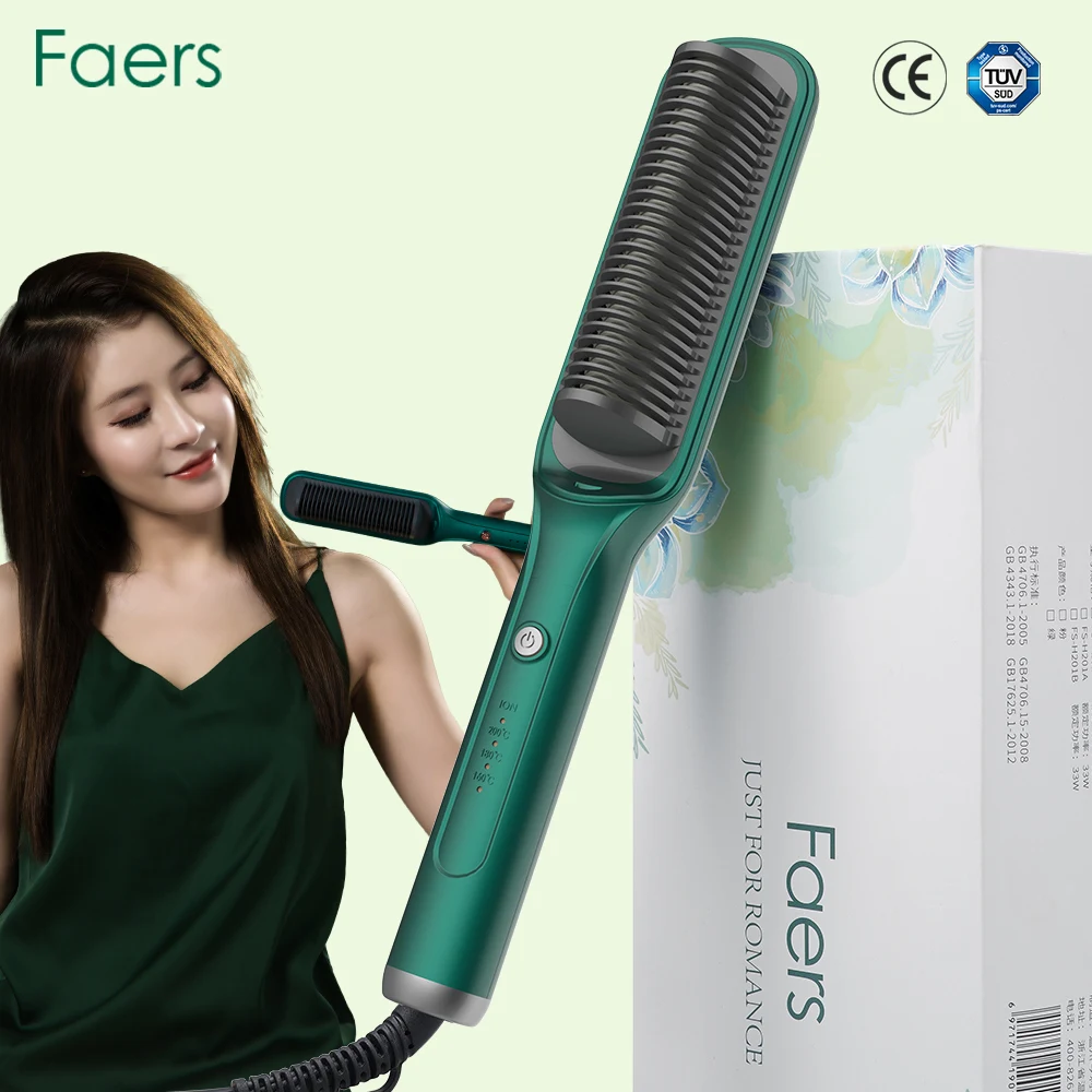 Professional Hair Straightener Brush Electric Hair Brushes Negative Ion