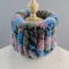 Winter Women Real Fur Handmade Stretch Fur Scarf Knit Genuine Rex Rabbit Fur Headbands Girls Natural Fur Ring Cowl Snood Scarves 5