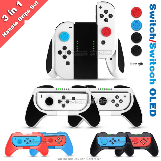 Nintend Switch Game Accessories Set with joy con Handle Racing Steering  Wheel & Silicone Case for Nintendo Switch OLED Joycon - AliExpress
