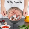 Electric Meat Grinder 3L Large Household Capacity Stainless Steel 2 Gears 300W High Power Kitchen Cooker Blender 4