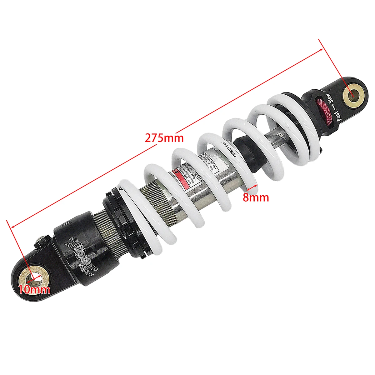 275mm Motorcycle Rear Shock 275 Absorber Damping Adjustable Dirt Pit
