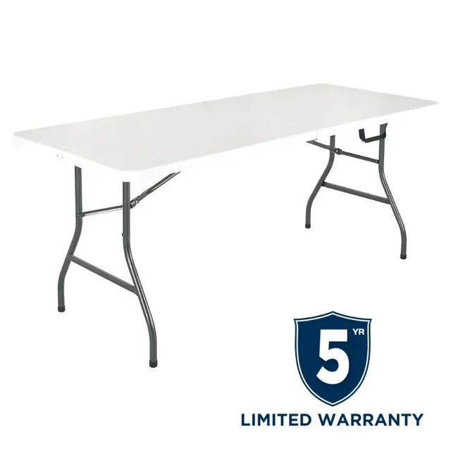 6 Foot Folding Table In White Speckle Outdoor Table