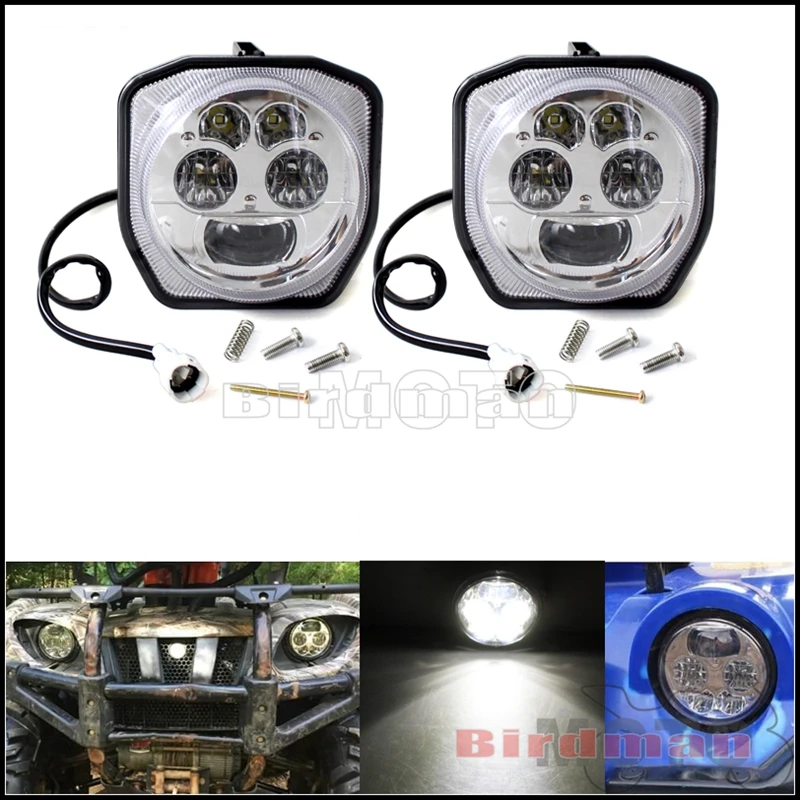 1pcs 2pcs Motorcycle LED Headlight High Low Beam Working Headlamp For