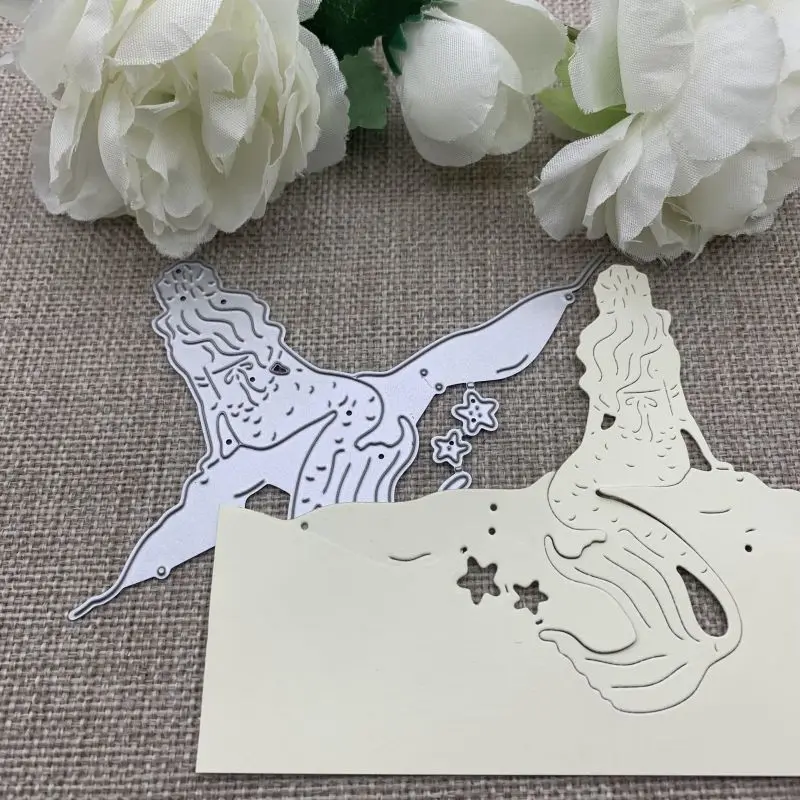 

Mermaid side decoration Metal Cutting Dies For DIY Scrapbooking Decorative Embossing Handcraft Die Cutting Template Mold