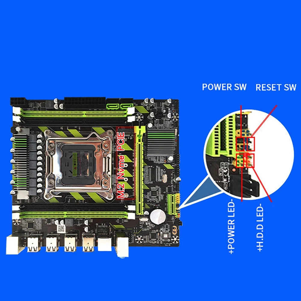 X79 X79G MotherboardSwitch Cable+SATA Cable LGA 2011 M.2 DDR3 RECC RAM 8 USB SATA3.0 for Intel Xeon E5 Core I7 CPU