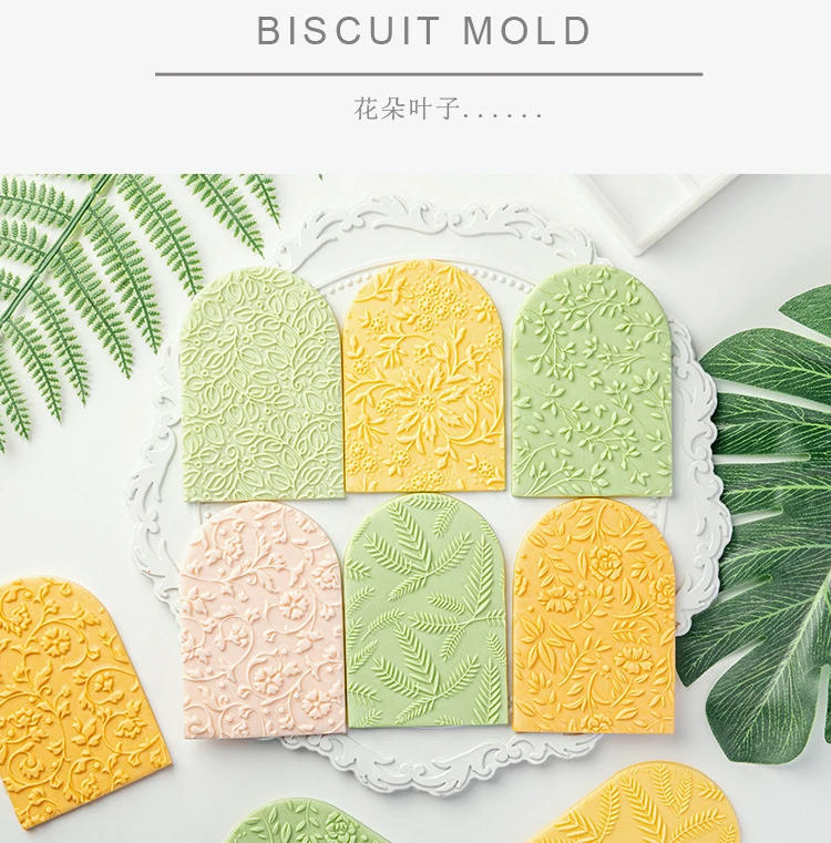 Plant Flower Acrylic Cookie Embosser Cake Design Pastry and Bakery Tool Biscuit Cake Decorating Accessories Embossing Die Stamp