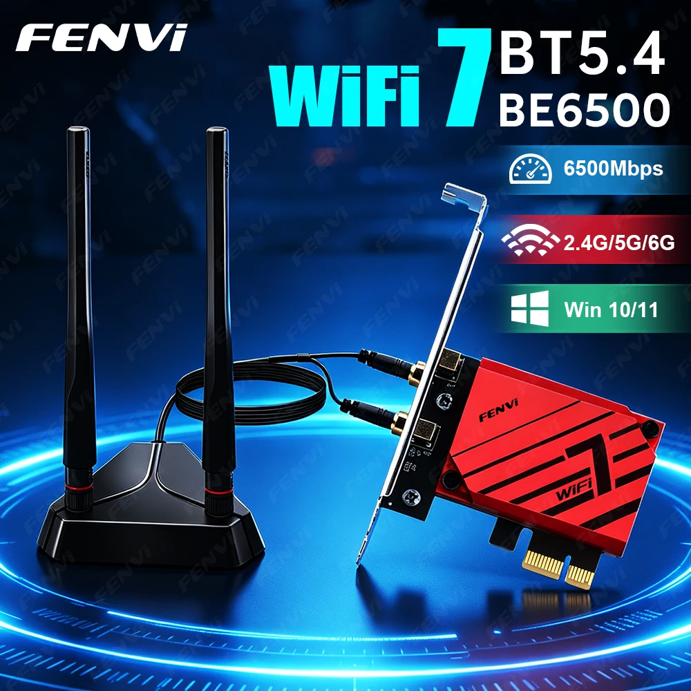 FENVI WiFi 7 BE6500 PCIE 무선 어댑터 BT5.4 트라이 밴드 65..