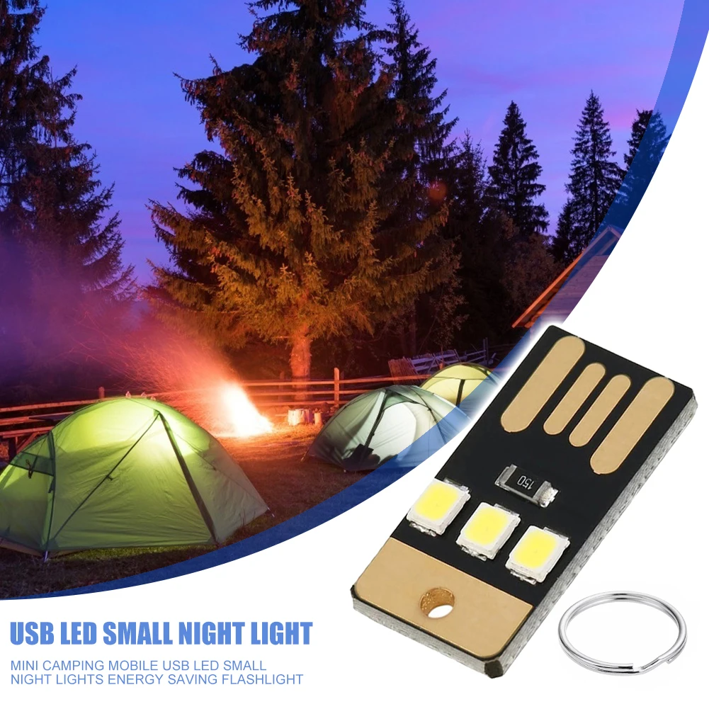 Mini LED Night Light Outdoor Flashlight 1/5Pcs For Camping Hiking Emergency 0.2W 5V Ultra-thin Chips Pocket Card Lamp