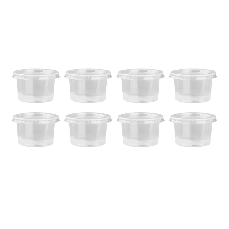Description Picture 2 of item50pcs Disposable Pudding Jelly Cup Snack Dessert Bowls Plastic Clear Portion Cups With Lid Mousses Sauce Jelly Yogurt Container
