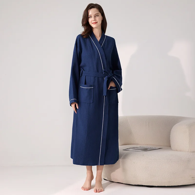 Cotton Waffle Kimono Couples Sauna Clothing New Water Uptake Robe Men And Women Quick-drying Bathrobe Hotel Spa Robes