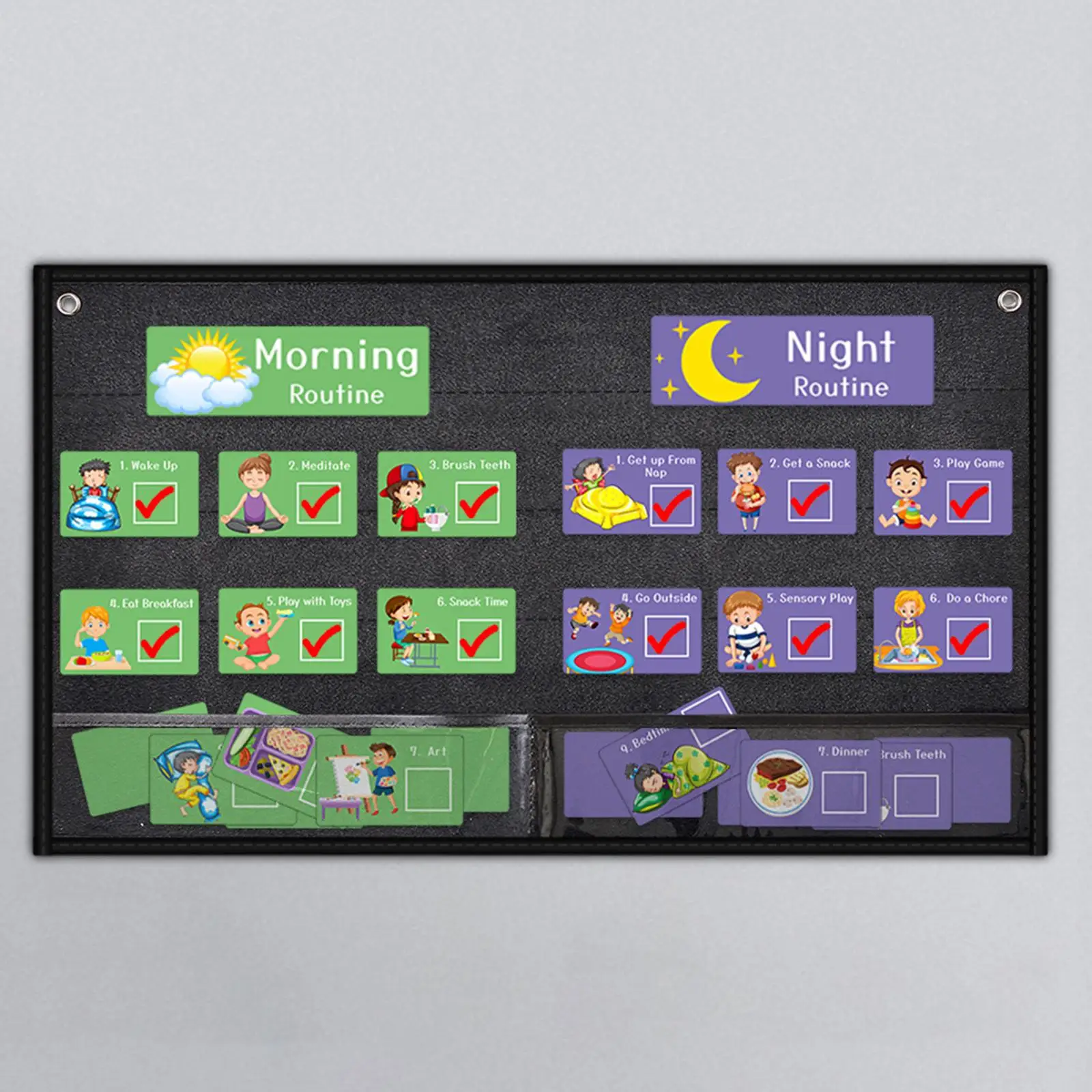 Kids Visual Schedule Calendar Chart Daily Calendar Chart with 20 Activity and 6