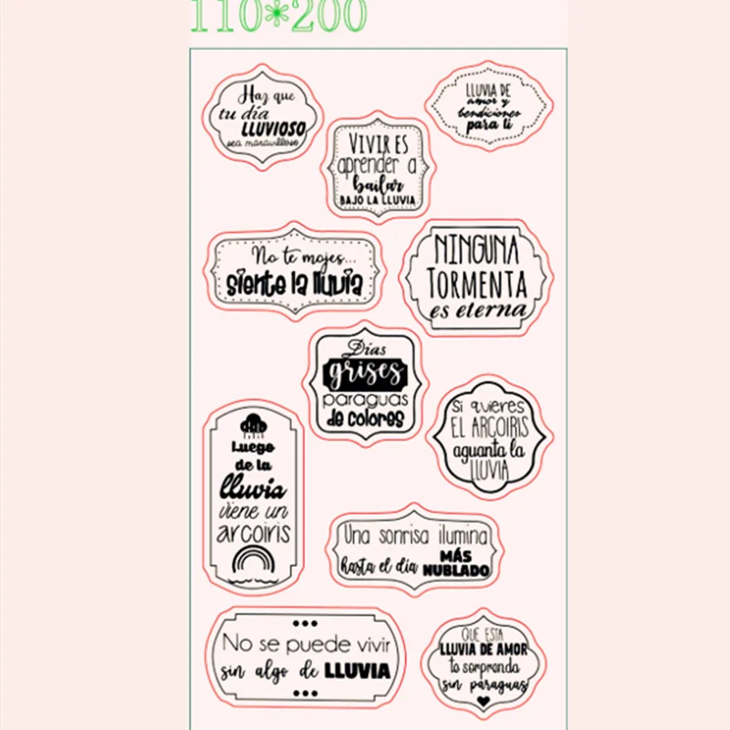 new spanish spainish word clear stamp Transparent Silicone Stamp For Scrapbooking Photo Album Decoration seal stamp