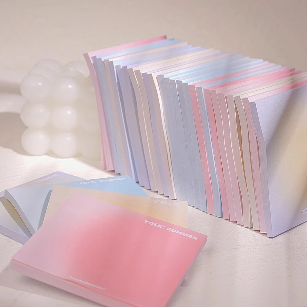 50 Sheets Gradient Sticky Notes Posits Stationery Paper Stickers Posted It Memo Notepad Notebook School Office Message Sticker 2