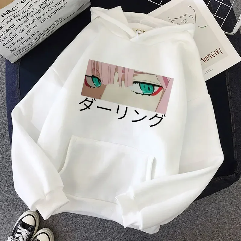 

Darling In The Franxx Anime Harajuku Zero TWO Beautiful Girl Printing Women Streetwear Loose Chic Hip Hop Warm Hooded Sweatshirt