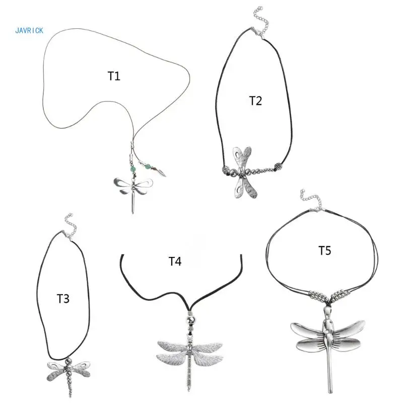 

Vintage Dragonflys Pendant Necklace Choker Jewelry Clavicle Chain Necklace