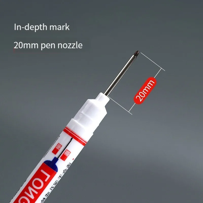 6 개/대 금속 천공 펜에 대 한 20mm 깊은 구멍 긴 펜촉 머리 마커 방수 욕실 목공 장식 다목적