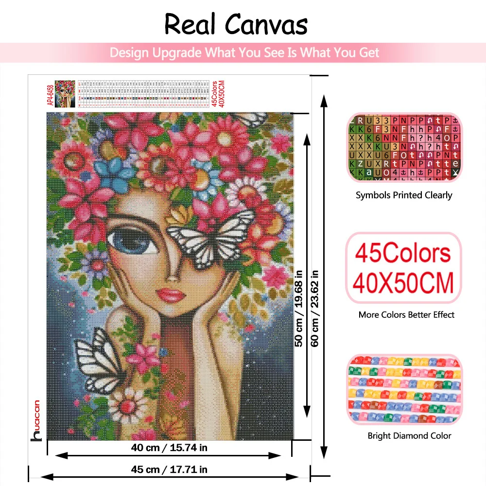 5d Diy Diamond Painting Girl Cartoon Flower Woman Cross Stitch Home Decor diamond painting