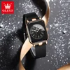 OLEVS 9961 Original Quartz Watch for Women Silicone Strap Watches Black Square Digital Dial Waterproof Ladies Wristwatch Gifts 3