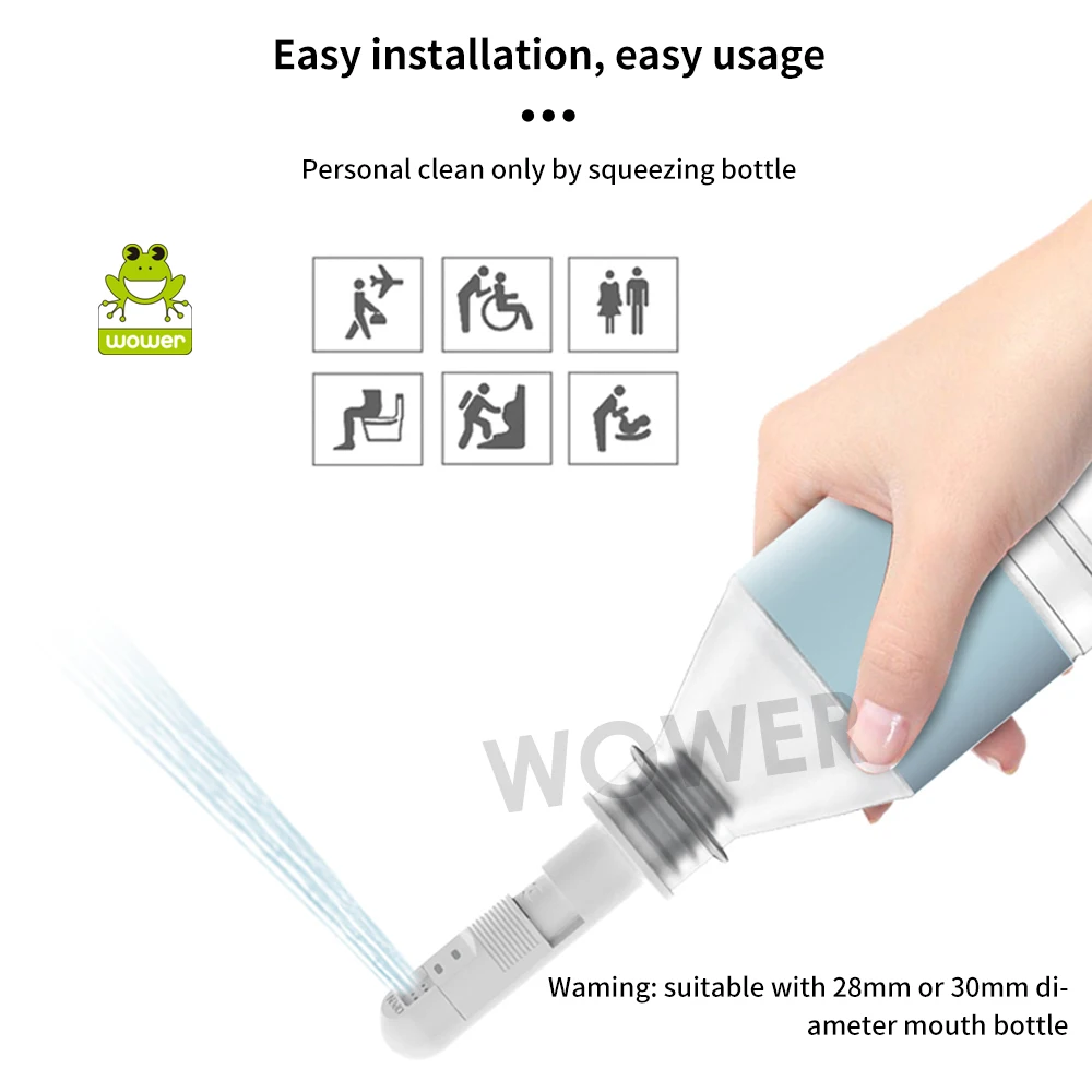 WOWER 2Pcs Portable Finger Bidets for Personal Cleaning Hygiene Care 8 Holes Control Water Volume Travel Shattaf Sprayer 6