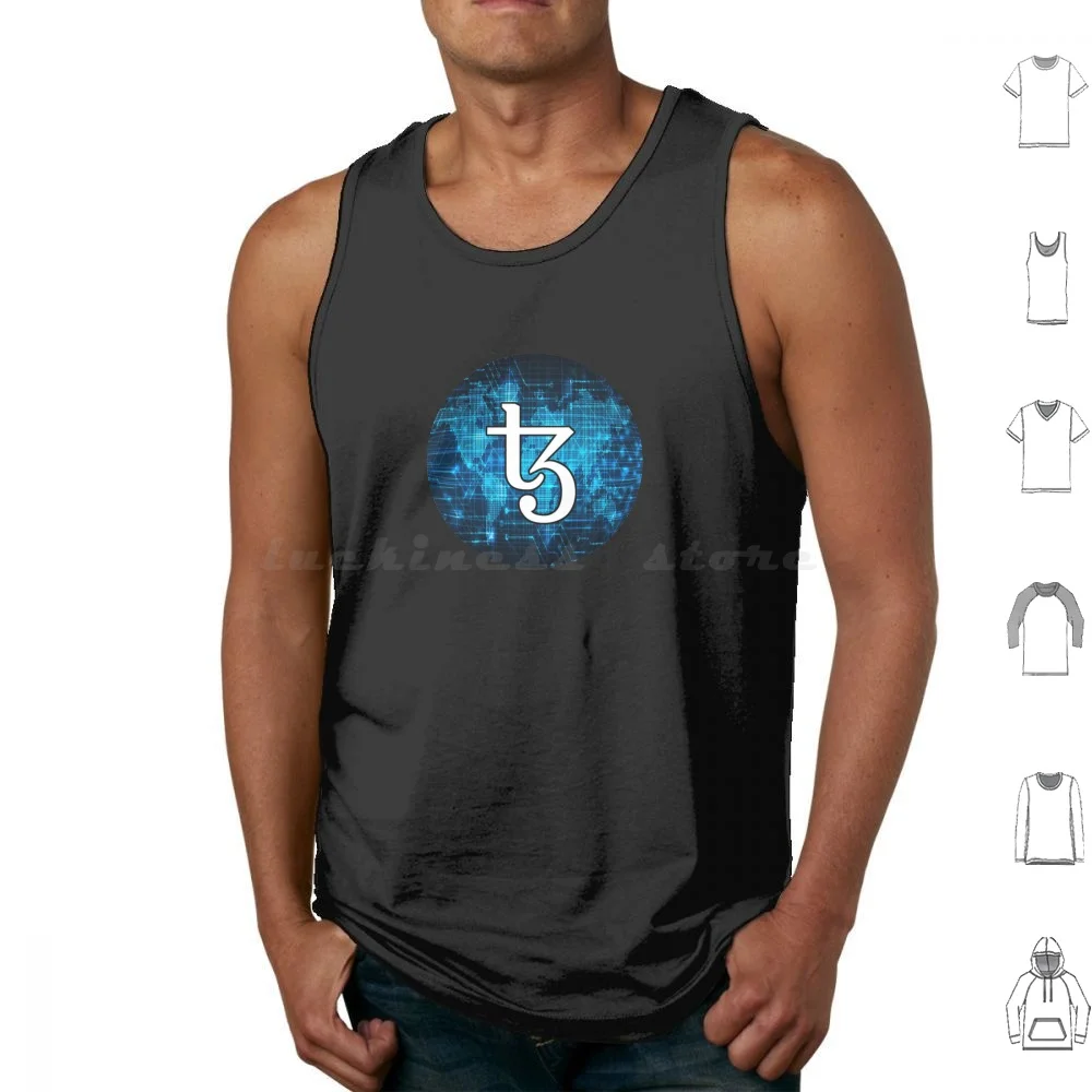 Tezos Global Canotte Stampa Cotton Tezos Global World Europe Euro Us Usa America Dollar Vicotry Win Winning Success Btc