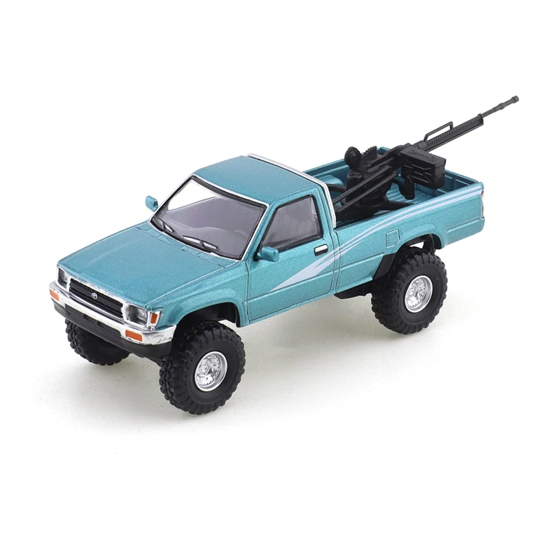 MASSDI 1/64 Toyota Hilux Battlefield Truck Car Alloy Motor Vehicle Diecast Metal Model Kids Xmas Gift Toys for Boys 