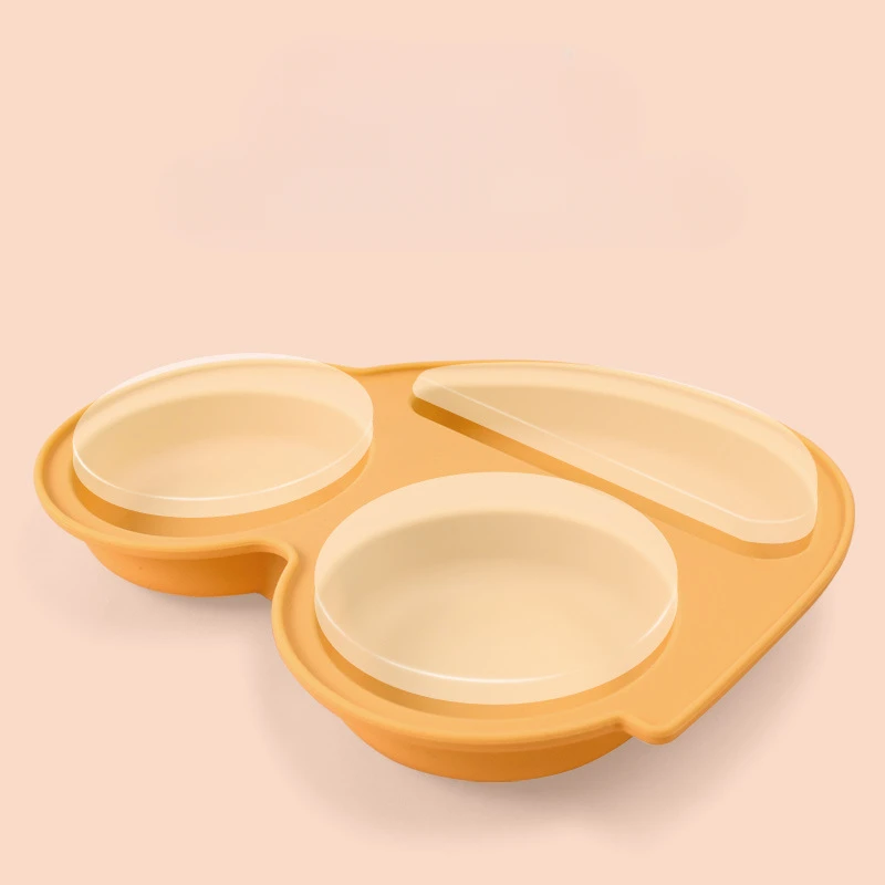 silicone dining plate silicone meal set silicone feeding set silicone feeding bowl baby tableware set Safe Silicone Baby Dining Plate Car Shape Children's Dishes Infant Suction Bowl Toddler Training Tableware Kids Feeding Plates