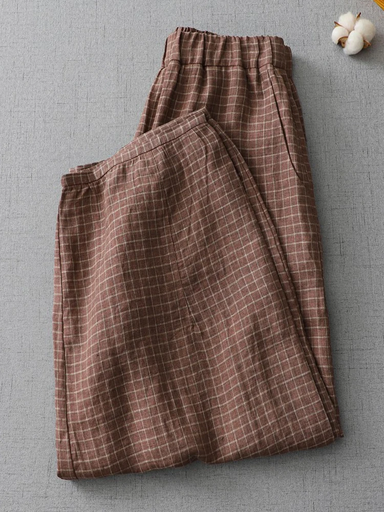 Retro Japanese Sle Harem Pants Women's Spring Summer Loose High Waist Slimming Casual Cotton Linen Nine-Piece Carrot Pants