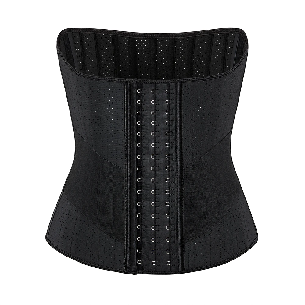 

25 Steel Bone Long Torso Latex Waist Trainer Corset Perforated Shaper Women Girdles High Waisted Cincher Slimming Belly Sheath