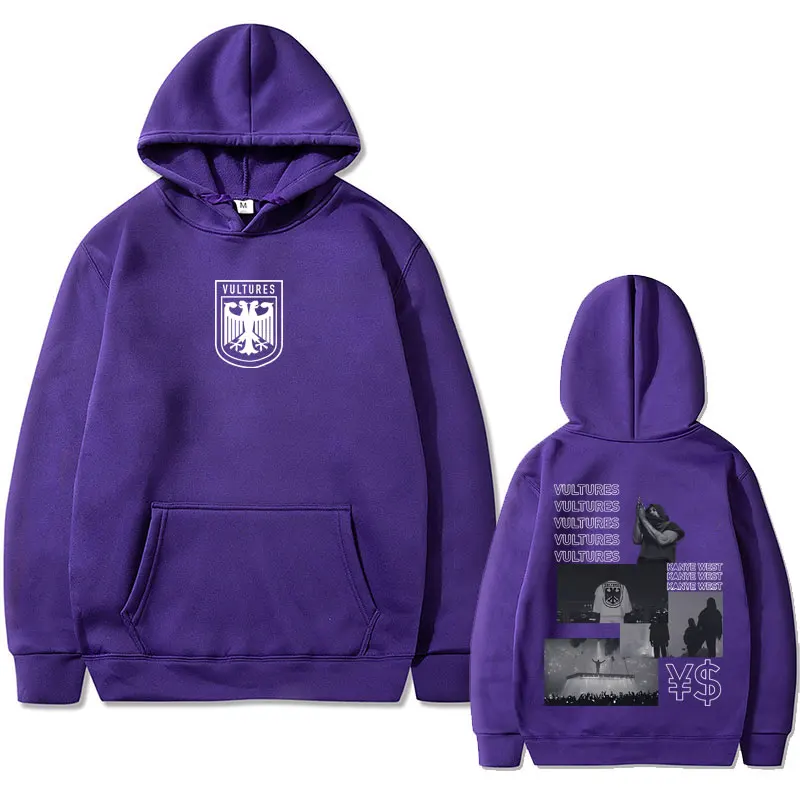 Rapper Kanye West Ys Ty Dolla Sign Vultures Print Hoodie Men Casual Oversized Sweatshirt Male Fashion Hoodies Men's Streetwear