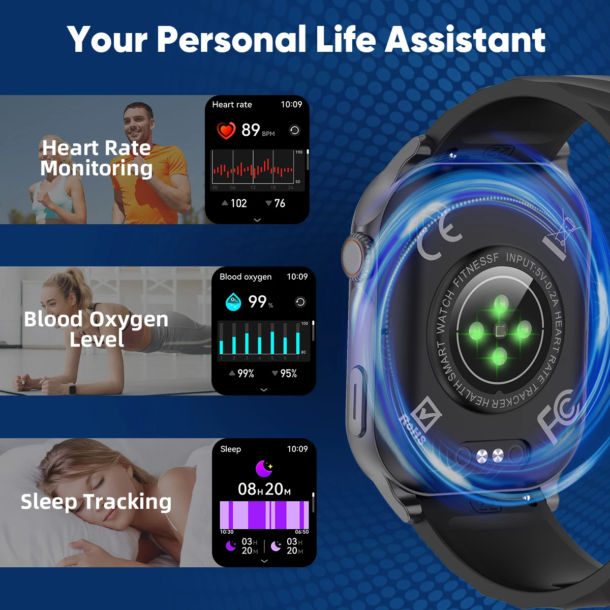 LIGE 2025 New Bluetooth Call Smartwatch Women Watch 100+ Sports Track Heart Rate Oximetry Monitoring Health Smartwatch Woman