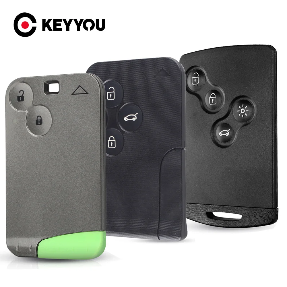 Фото KEYYOU 2/3/4 Кнопка смарт-карта дистанционный ключ оболочка для Renault Clio Logan Megane 2 3 Scenic Laguna Espace Fluence №1