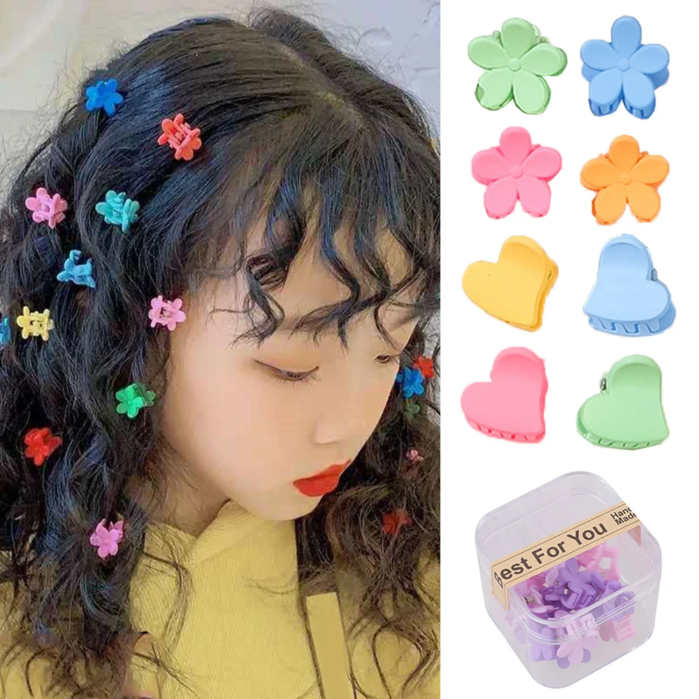 

15pcs Colorful Heart Hair Claws Girs Cute Flowers Small Hair Claws Lovely Hair Decorate Claw Clips Hairpins Kids Hair Accessory