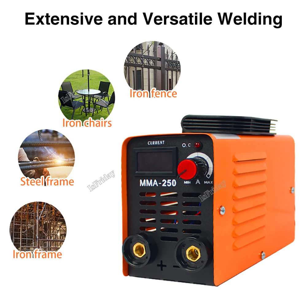 MMA-250 Welding Machine Inverter Arc Electric Welding Machine 20-250A Current Adjustable Welders With Tool Storage Box