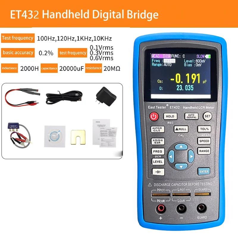 East Tester LCR Digital Bridge Meter ET43 USB Handheld High Precision Capacitance Inductance Resistance Test Digital Display digital bridge tester,lcr tester,inductance and capacitance meter