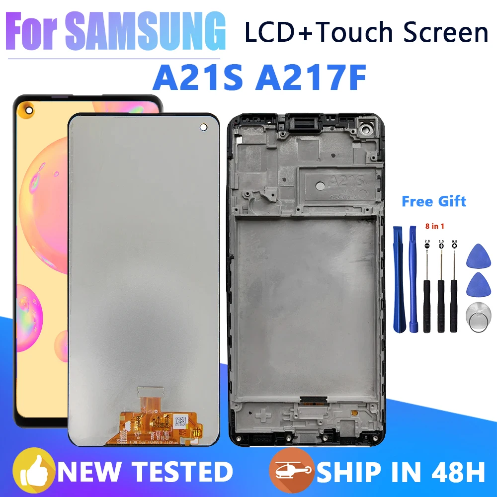 

ЖК-дисплей 6,5 дюйма A21S для Samsung A21S, A217, A217F/DS, сенсорный экран с дигитайзером и рамкой для замены + Инструменты