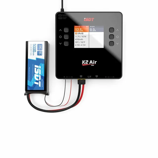 ISDT K2 Air AC 200W DC 500Wx2 20A Dual Channel Balance Lipo Charger Discharger for Lipo NiMh Pb Battery 1