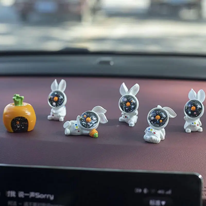 

Auto Interior Ornament Resin Ring Rabbit Car Accessories Bunny Statues For Yard And Garden Mini Rabbit Couple Gift For Girls