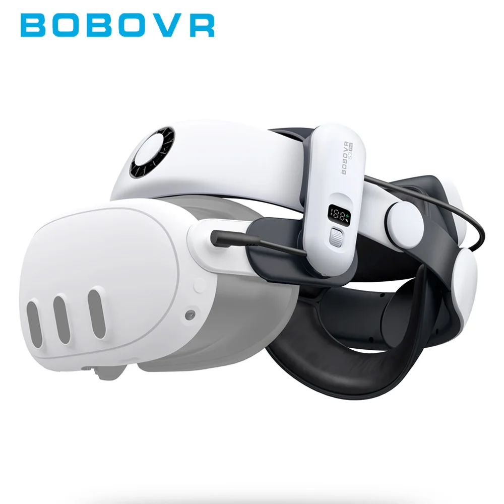 BOBOVR S3 Pro 10000mAh Battery Head Strap for Meta Quest 3 with Head Air Conditioning Enhance Gaming Experience VR Accessories