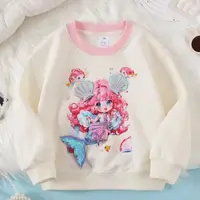 2024Girls' New Spring, Autumn and Winter Mermaid Little Girl Three-Dimensional Pattern Pullover Comfortable Bottoming Shirt 1
